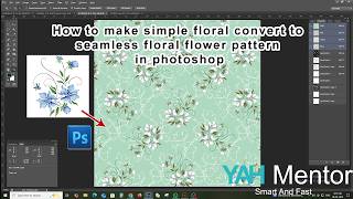 How to make simple floral convert to seamless floral flower pattern in photoshop