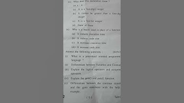 #BCA (CBCS) RUSA 1ST SEMESTER EXAMINATION C PROGRAMMING QUESTION PAPER 2024