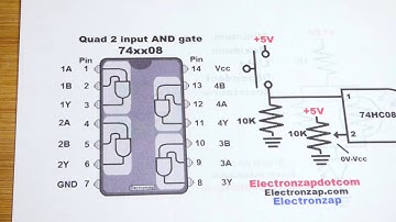 7408 series 74HC08 quad 2 input AND gate integrated circuit electronics how to DIY demonstration