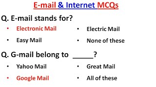 Top 50 Internet & E-mail MCQ's | Computer Mcq