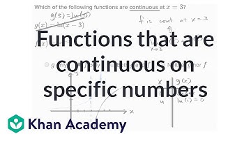 Functions continuous at specific x-values | Limits and continuity | AP Calculus AB | Khan Academy
