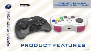 Retro-Bit SEGA Saturn Pro Wireless 2.4G Controller - White