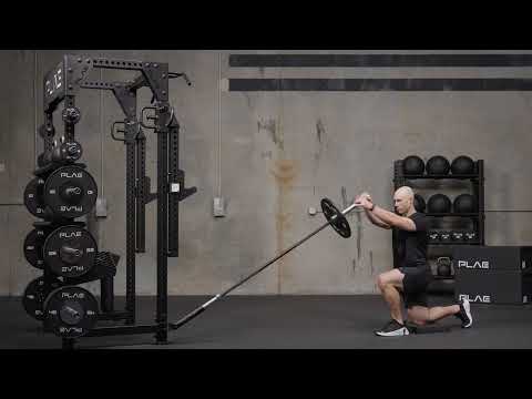 Half Kneeling To Up Knee Landmine Rotation Exercise