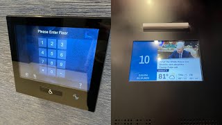 350 FPM Otis Compass 360 Traction Skylobby Elevators at 110 East in Charlotte, NC