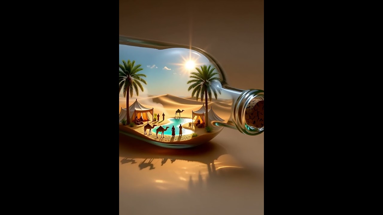 A Magical Desert Oasis Inside a Glass Bottle 🏜️✨ 