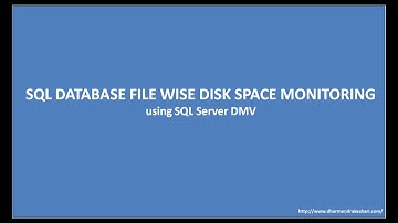 SQL Database File Wise Disk Space Monitoring