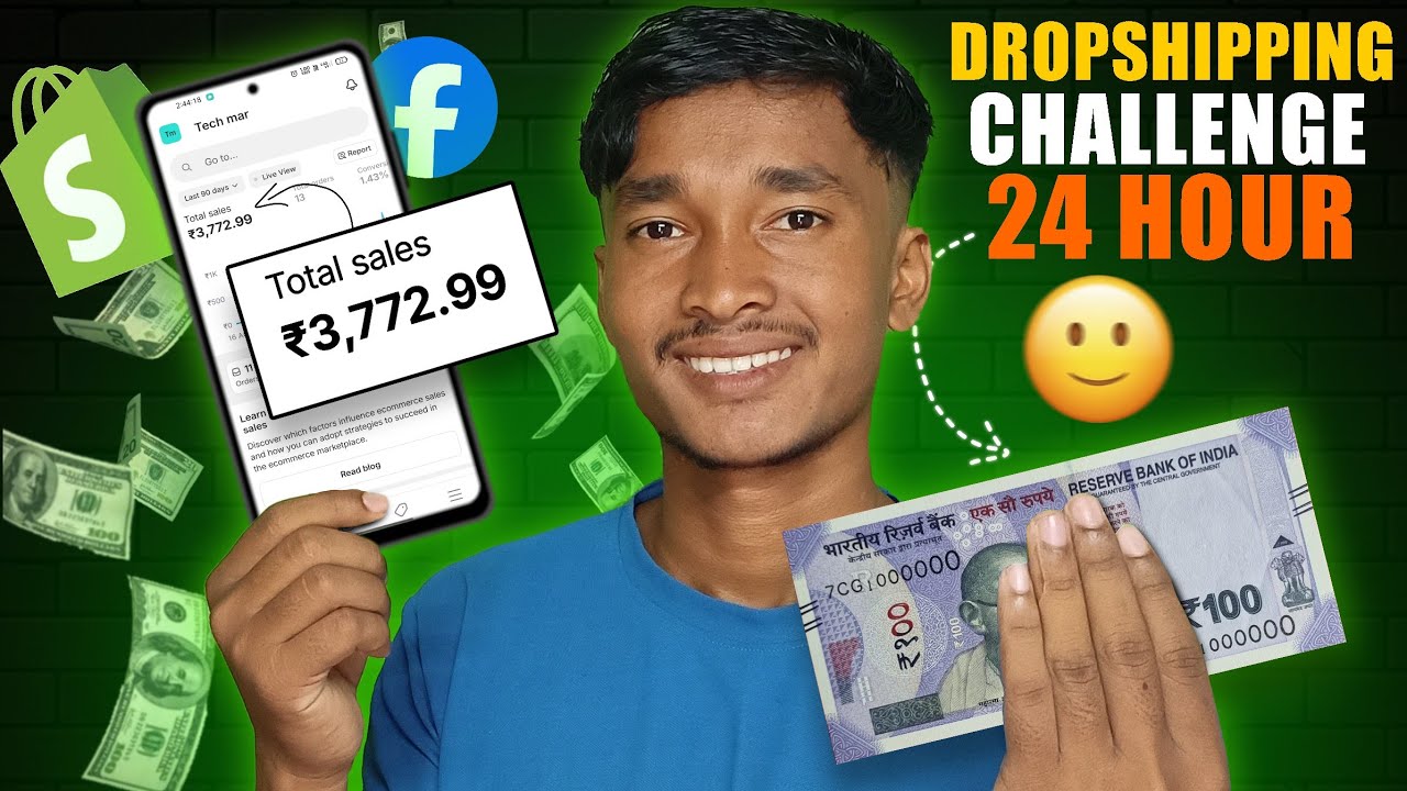 I Tried Dropshipping Challenge For 24 Hours - With 100 Rupees *RESULT*