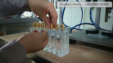 PERFUME FILLING LINE WITH PERFUME FILLING MACHINE AND CRIMPING MACHINE AND COLLER PRESS MACHINE