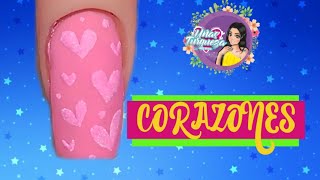 Uñas Turqueza/uñas con corazones/uñas acrilicas