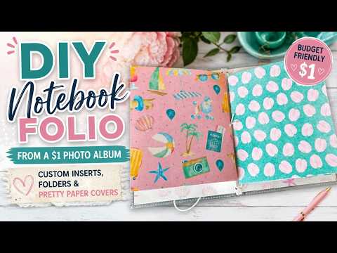 DIY Notebook Folio from a $1 Photo Album | Custom Inserts, Folders & Pretty Paper Covers