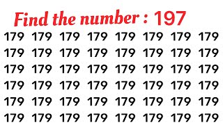 How Fast Can You Find the Number '197'. Test your eyes. Focus your mind, Number Challenge.