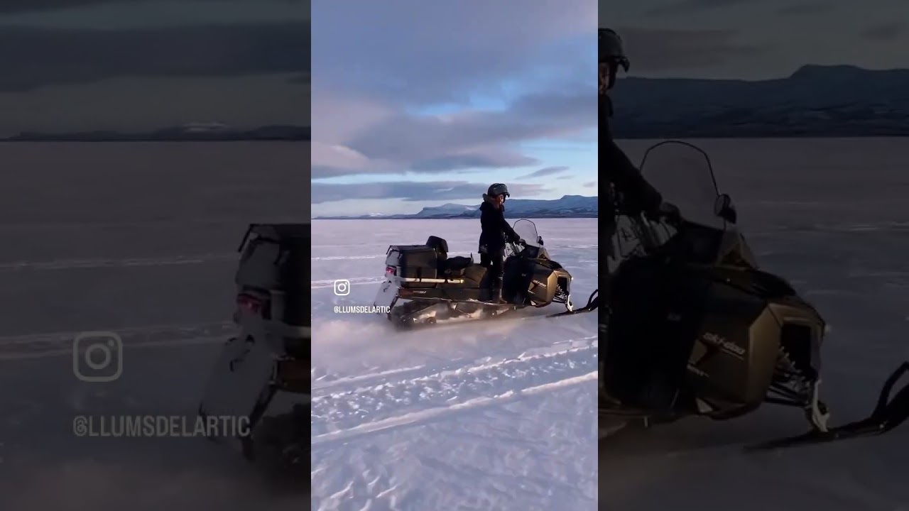 A 80km/h sobre un llac gelat qmb motos de neu ❄️💨