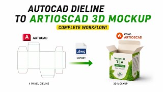 AutoCAD dieline import in ArtiosCAD for 3d mockup