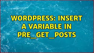 Wordpress: Insert a variable in pre_get_posts