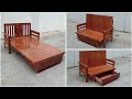 [4K] Armchair Combined With Bed Wooden (Cockroach Wing Color) | Ghế Giường Gấp Ba Khúc | Do Go 24H