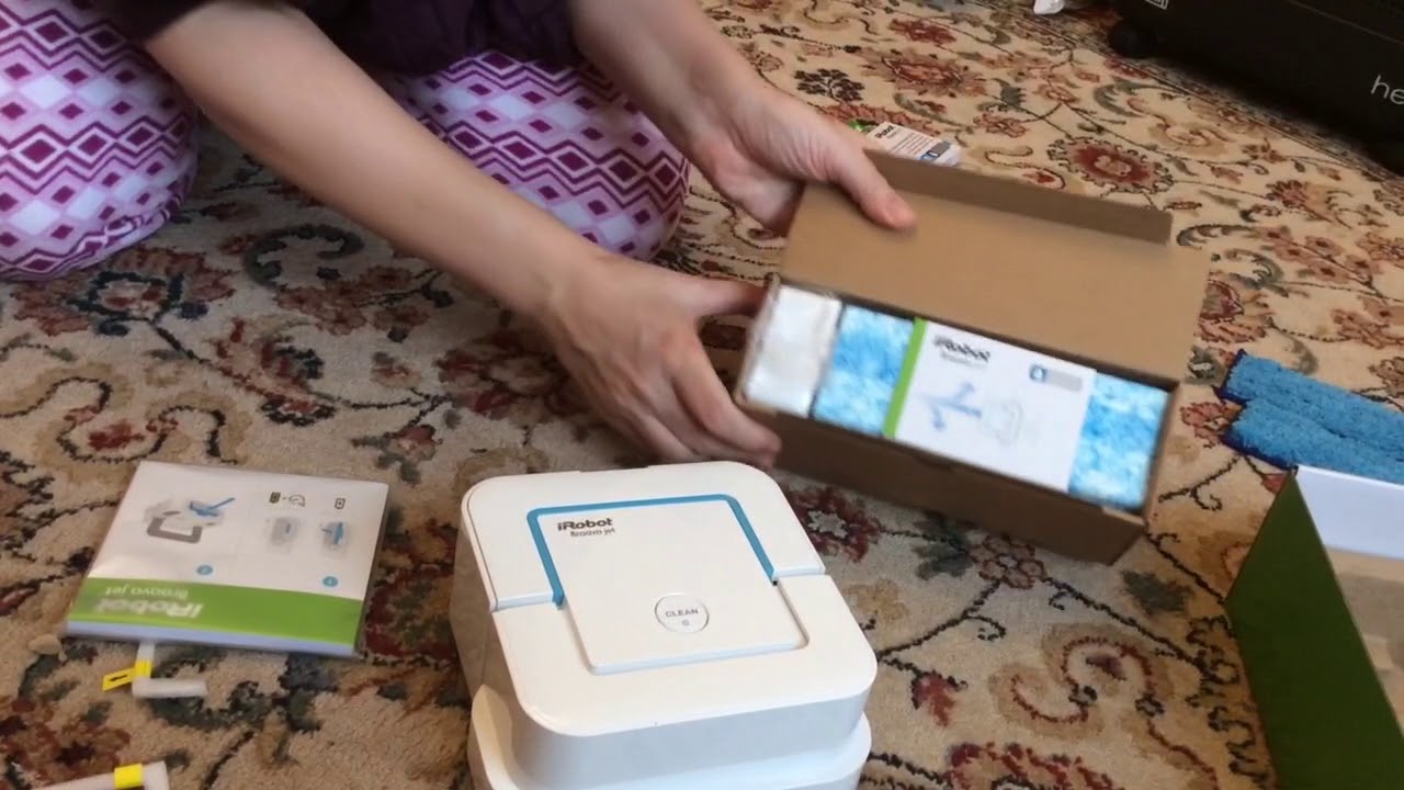 Unboxing iRobot Braava Jet and washable wet mopping pads YouTube