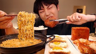 MUKBANG |EAT Spam,Fried Egg, Noodles, Rice, Kimchi | KOREAN FOOD EATING SHOW [SIO ASMR]