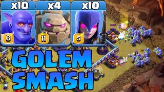 TH15 Golem Witch Bowler Attack Strategy With Lighting Spell  Best TH15 Ground Attack Strategy  COC