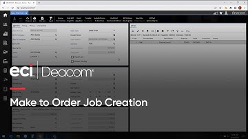 Make to Order (MTO) Job Creation with the Deacom ERP System