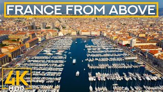 Cities of France from Above - 4K HDR Drone Footage with Calming Music