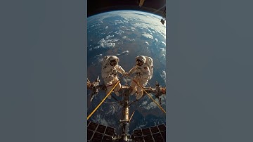 Two astronauts perform critical ISS maintenance against Earth’s breathtaking canvas.#space #aivideo