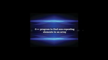 C++ Program to find non-repeating elements in an array #code#cplusplus#programming#cplusplustutorial