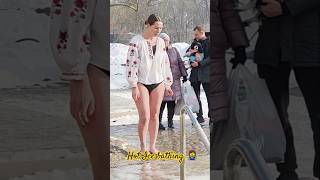 Hot Ice 🥏 Winter Swimming #shorts #icebath #winterswim