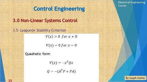 Lyapunov Stability Criterion