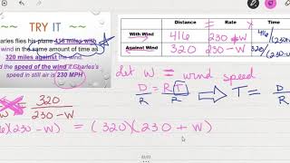 MTH 140:  D=RT problems (with the wind /against the wind) Details