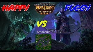 Happy (Undead) Vs Foggy (Nightelf), Amazonia, 1.32 | Warcraft 3 Reforged