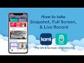 Kami app update how to take snapshot view in full screen and record live