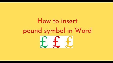 How to insert pound symbol in Word