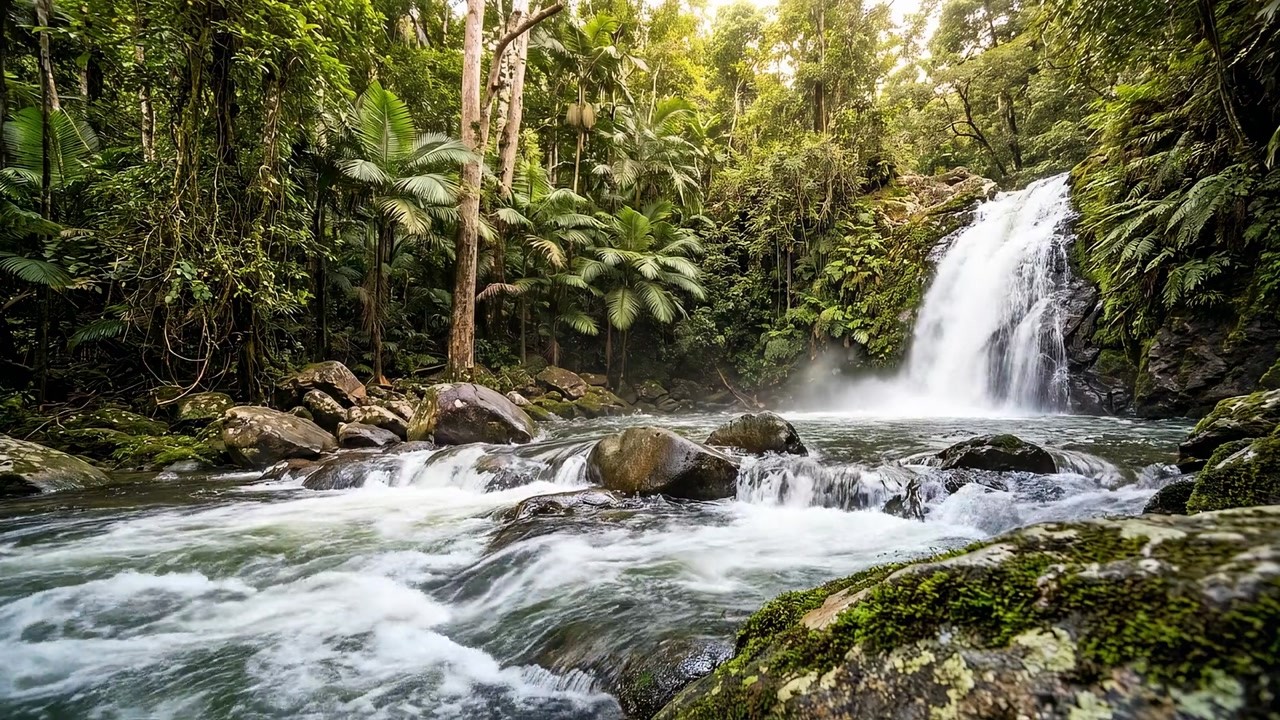 River Sounds for Sleeping All Night | Natural Mountain Water Flow and ...