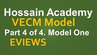 VECM. Model One. Part 4 of 4. EVIEWS