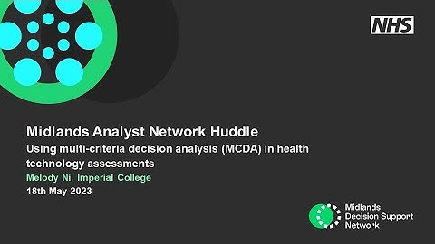 MAN Huddle: Using multi-criteria decision analysis (MCDA) in health technology assessments -18/05/23