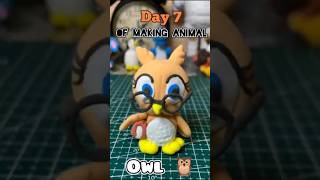 "Air Dry clay owl🦉" #youtubeshorts #clayanimals #airdryclay #claycreation #clayowl #shortsvideo