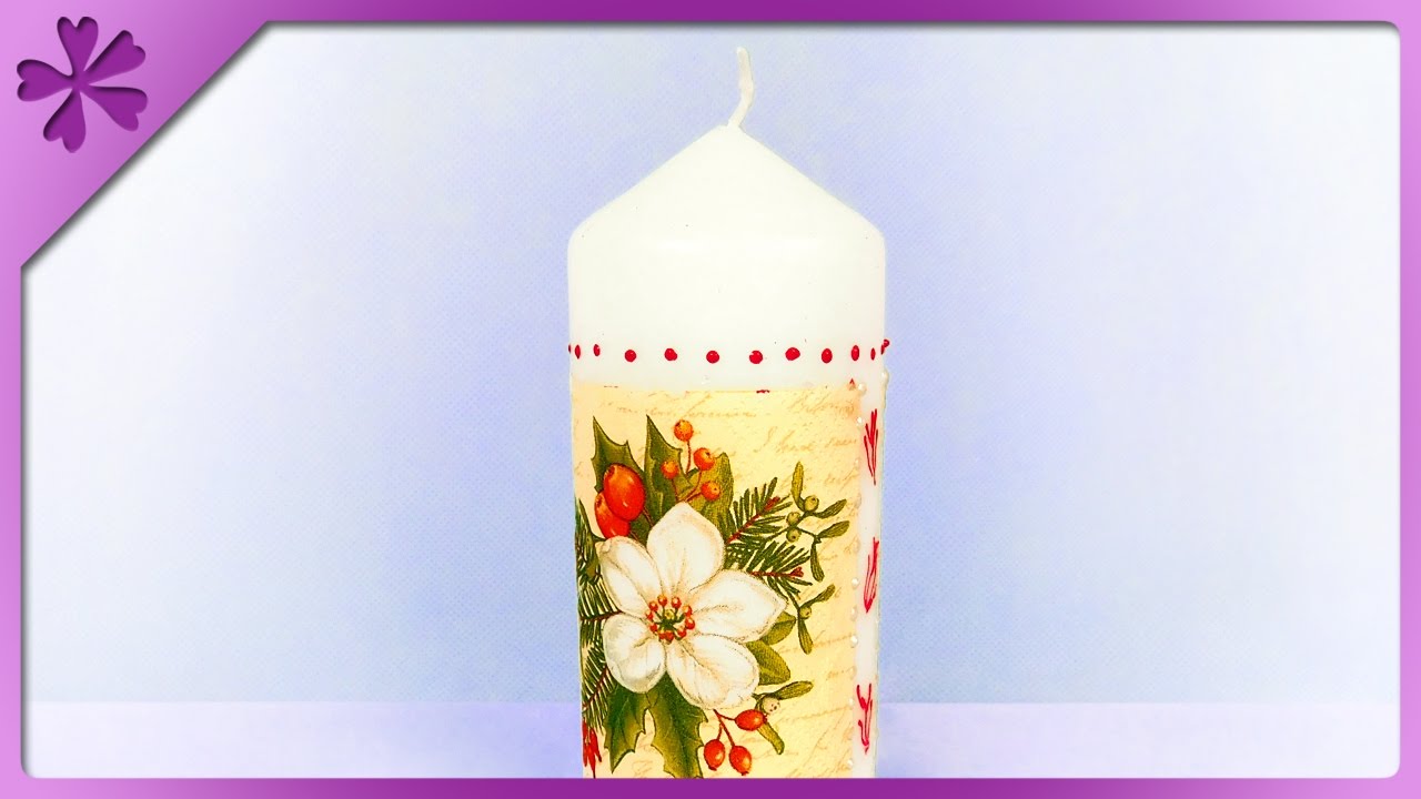 DIY Decoupage candle (ENG Subtitles) Speed up 294 YouTube
