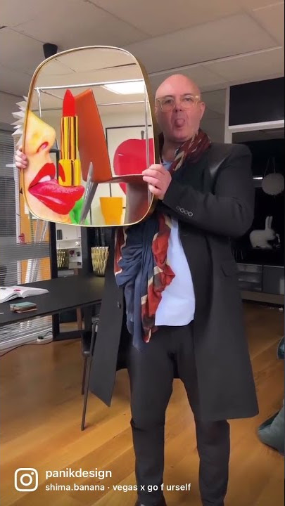 Seletti Mirror Gold Frame Tongue