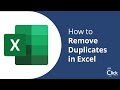 Remove Duplicates in Excel