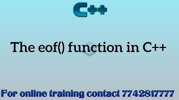 eof function in cpp | how to detect end of file in c++