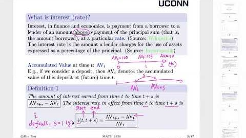 [MATH 2620 Financial Mathematics] Lecture 1: Ch1.1 Interest and 1.2 Simple Interest