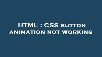 HTML : CSS button animation not working
