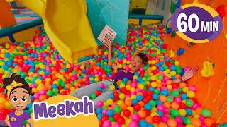 Meekah Slides Into a Rainbow Ballpit + More Colorful Adventures! | Moonbug Kids  Color Time