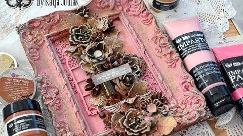 Altered Frame,  Impasto Paints, Rust Paste and Waxes whit Finnabair