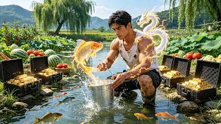 Poor guy's fish system grows golden koi, enriches village. A beauty CEO comes begging to cooperate.