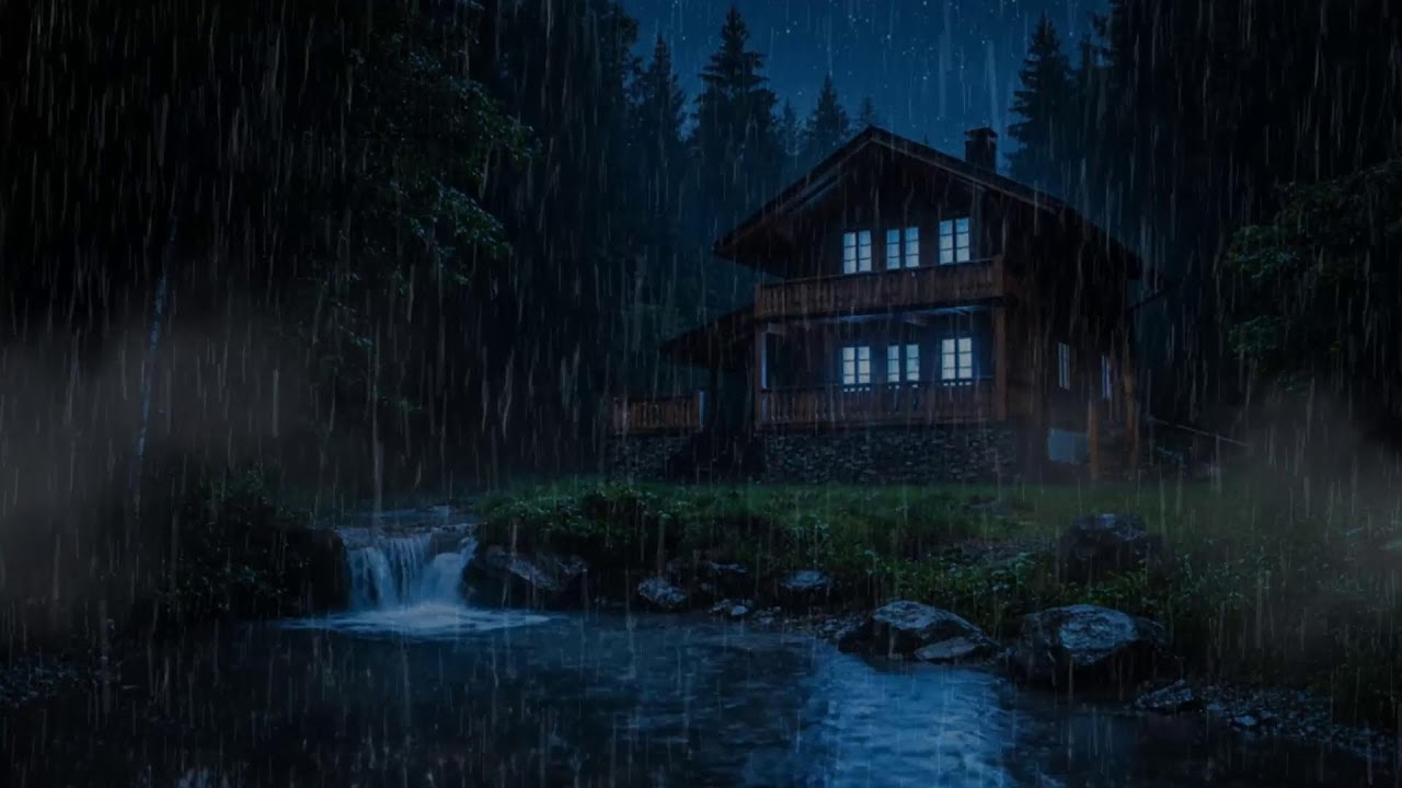 НЕ ВКЛЮЧАЙ, ЕСЛИ НЕ ХОЧЕШЬ УСНУТЬ 🌧️ Сильный дождь по крыше лесного дома ночью