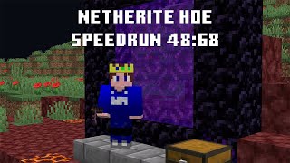 Minecraft Netherite Hoe Speedrun 00:48:68