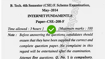 2014 Mdu BTech CSE 4th Sem Internet Fundamentals Question Paper