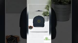 Smile Face Trucker Cap - Embroidered Mesh Back Hat