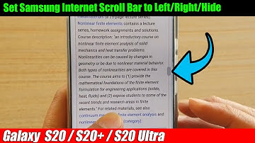 Galaxy S20/S20+: How to Set Samsung Internet Scroll Bar to Left/Right/Hide